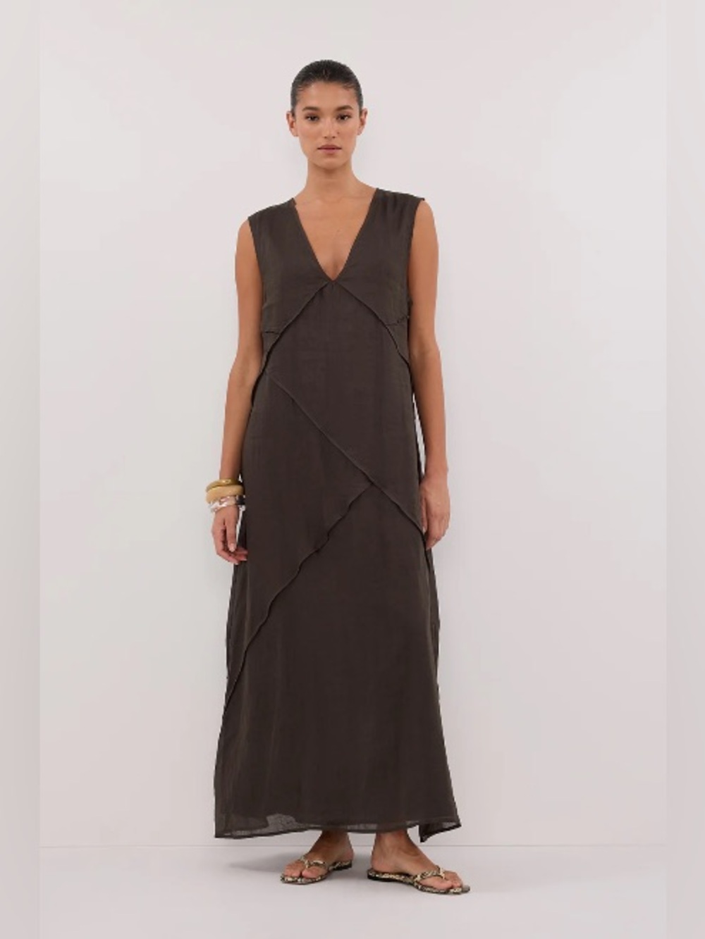 NWT Dissh Jona Petrol Ramie Midi Dress
